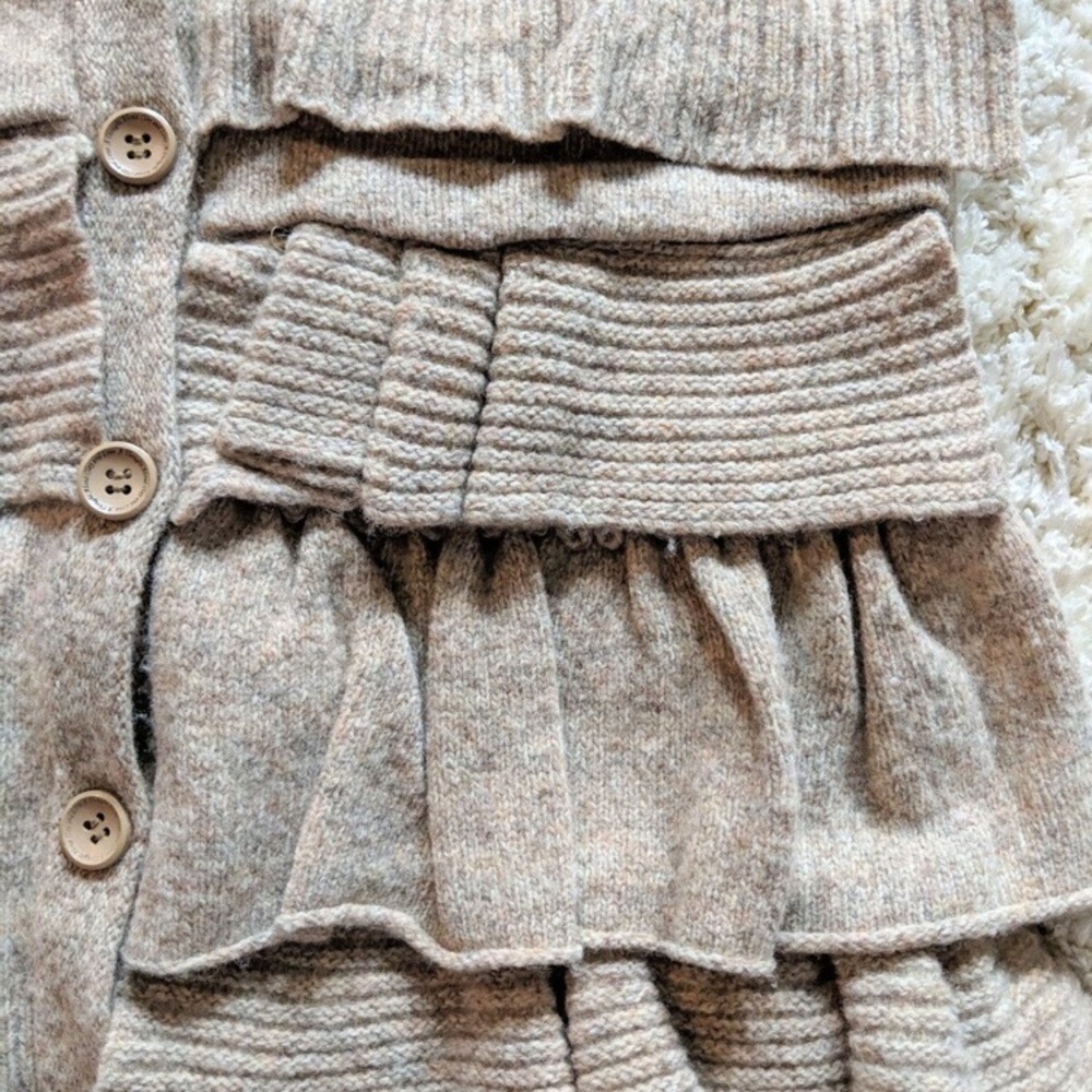 Anthropologie Moth Split Decision Ruffled Cardigan - Picture 5 of 8